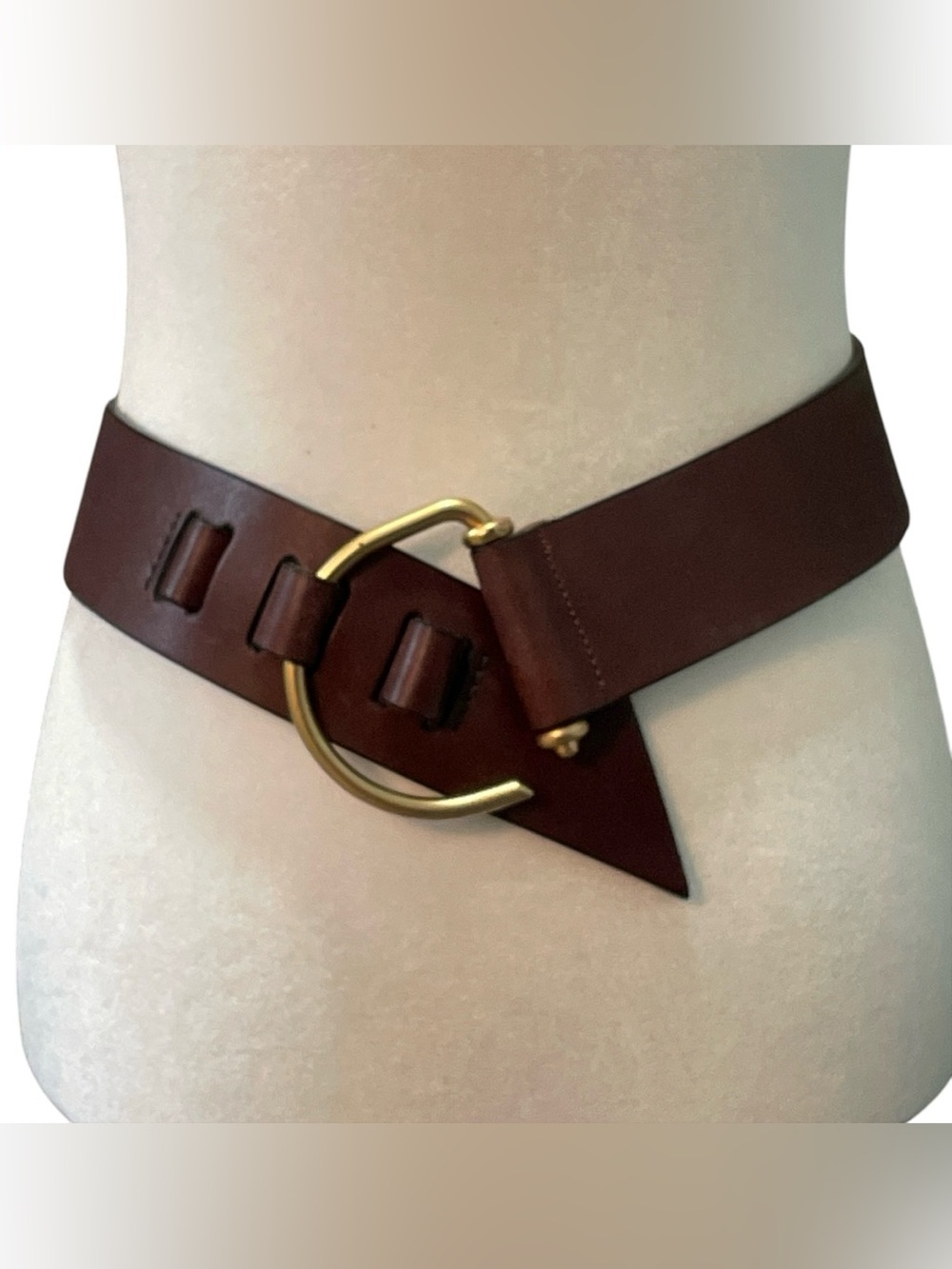 Vintage BRAVE Brown Leather Belt Sze 30